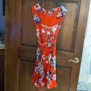 Tahari Red Dress with Floral Print.